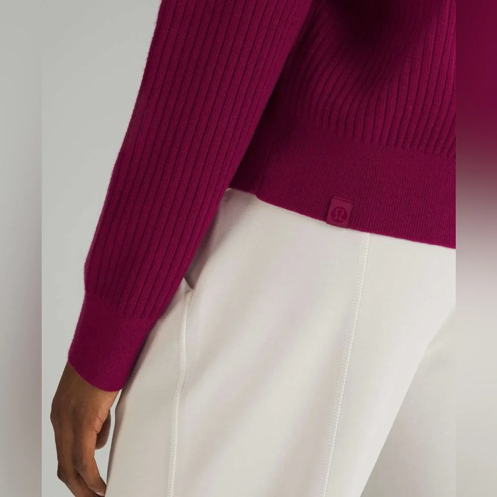 Lululemon Cotton-Blend Ribbed Sweater Wild Berry / Ripened Raspberry - Picture 3 of 8
